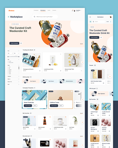 Gifting Platform Marketplace branding design gifting gifts ui ux