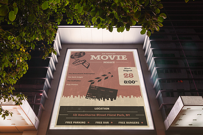 Movie Night Posters v1 adobe graphic design illustrator photoshop poster design