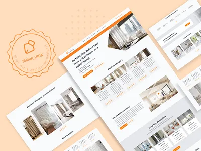 Curtain landing design in Dubai curtain dubai landing minimal ui