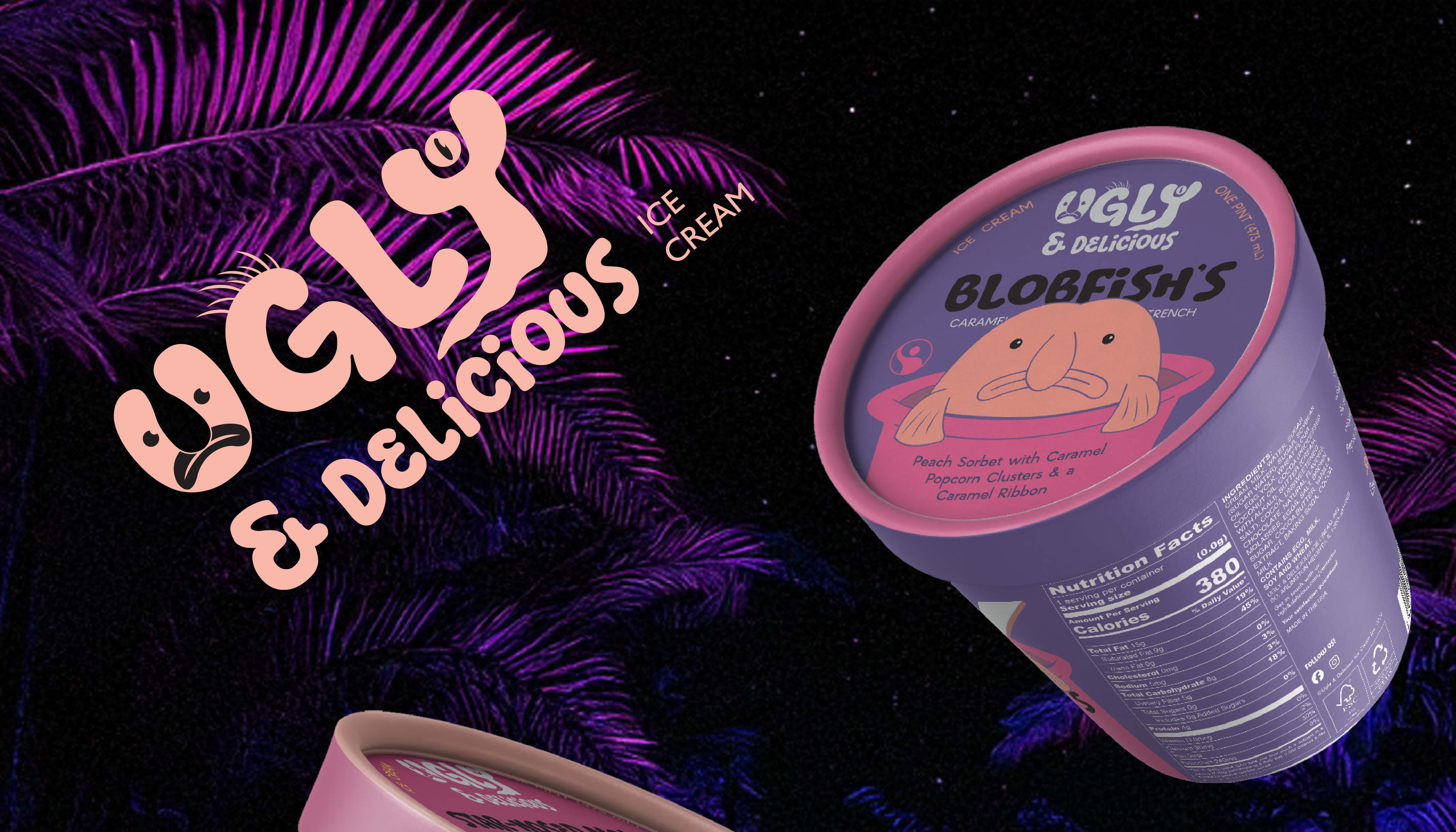 'Ugly & Delicious' Ice Cream Packaging branding design graphic design logo package design typography vector