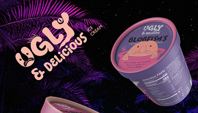 'Ugly & Delicious' Ice Cream Concept branding design graphic design logo package design typography vector