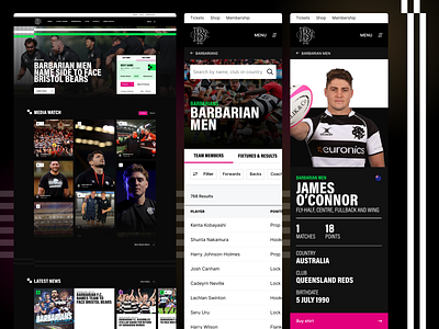 Barbarian FC - Digital branding & website design branding rebrand ui