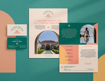 Wellness Brand Identity Set business card calming flower flyer graphic design marketing soft wellness wellness retreat