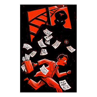 Shane Cluskey for Radio Times black and red bold conceptual illustration editorial illustration franz kafka graphic illustration illustration zone illustrationart illustrationartist illustrationzone illustrator kafka literature minimal color narrative podcast radio reading shane cluskey