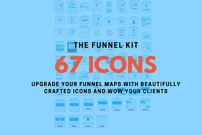 Sales Funnel Kit Icon Set Updated click funnel icon icon set landing page cards mockups sales funnel ui kit