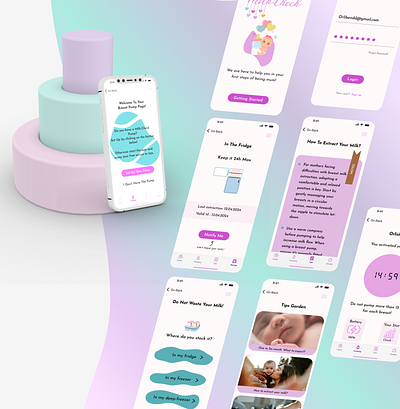 Mobile App for tracking breastmilk app design mobile mothers ui user ux