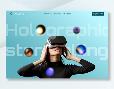 Virtual Reality Concept UI graphic design home page landing page ui uiux website design