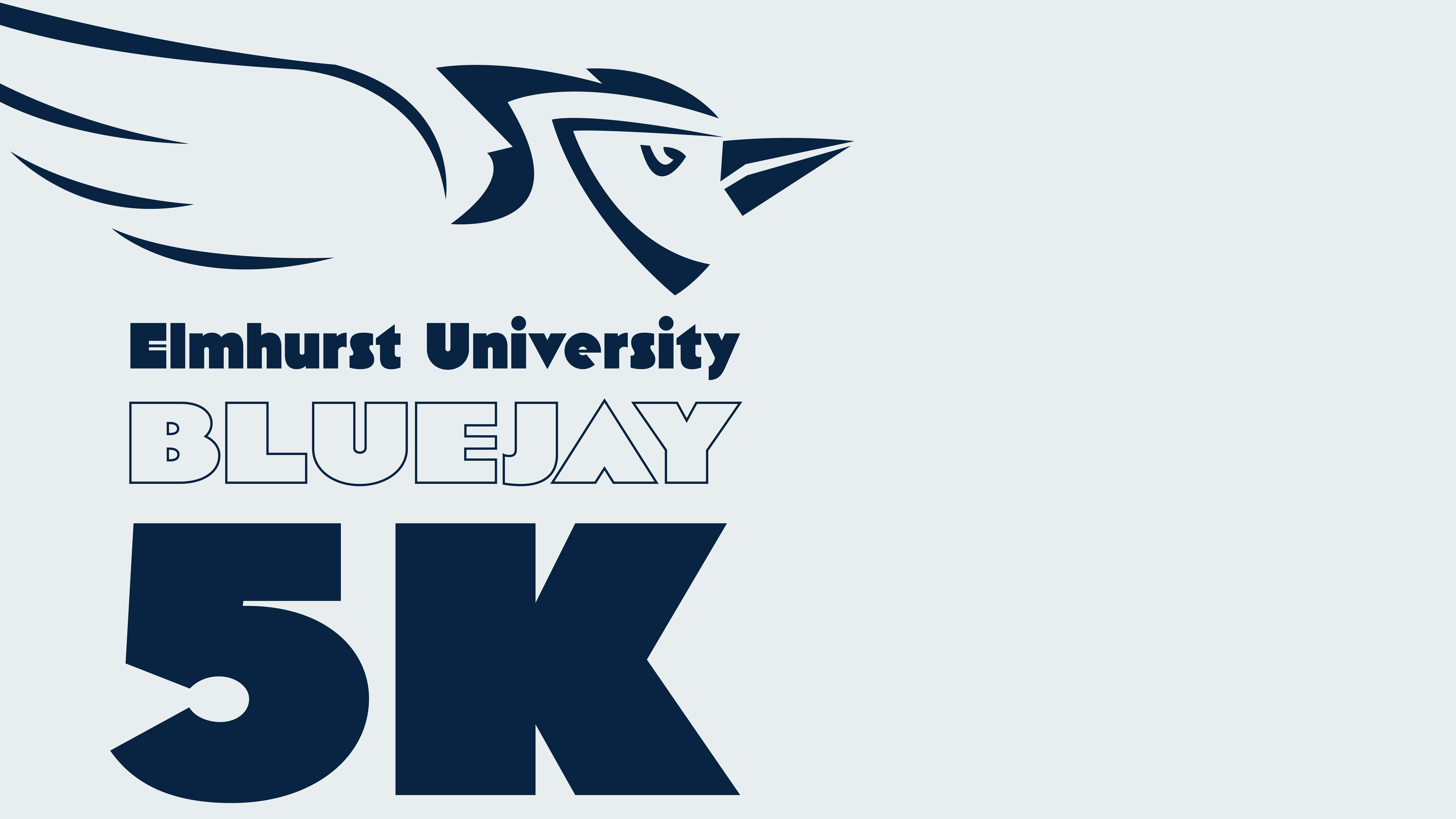 Elmhurst University Bluejay 5K Logo branding graphic design illustration logo typography vector
