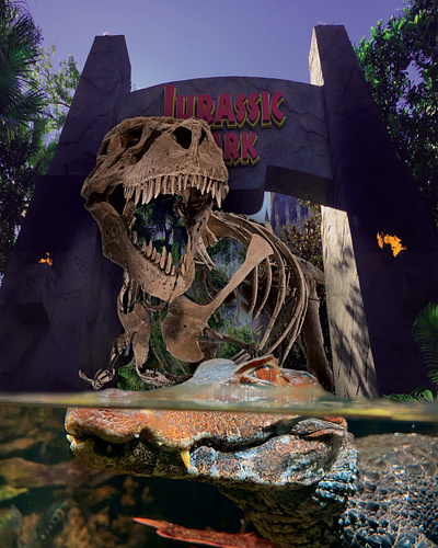 "Prehistoric Wonderland" - Surrealistic Montage adobe photoshop dinosaur graphic design photoshop