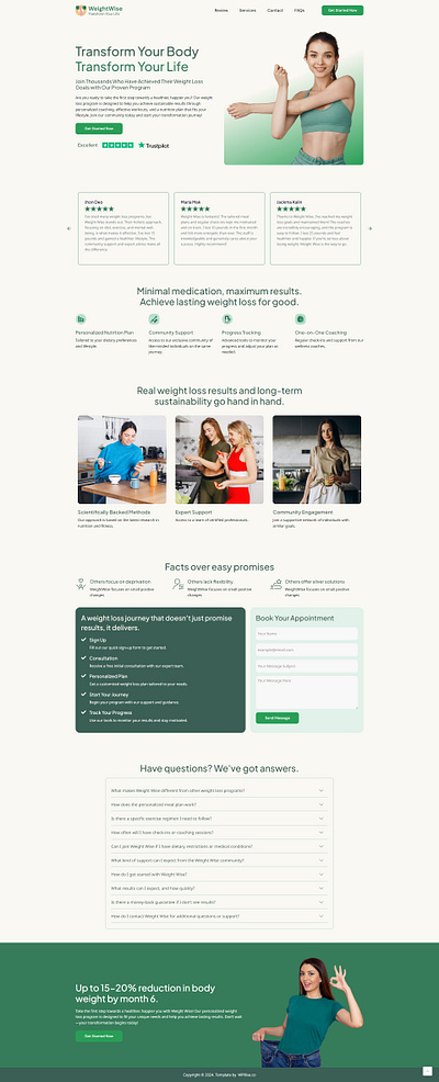 WeightWise – Weight Loss Landing Page for Lead Generation design diet and fitness landing page elementor template fitness fitness website landing page web design website weight loss weight loss landing page weightloss