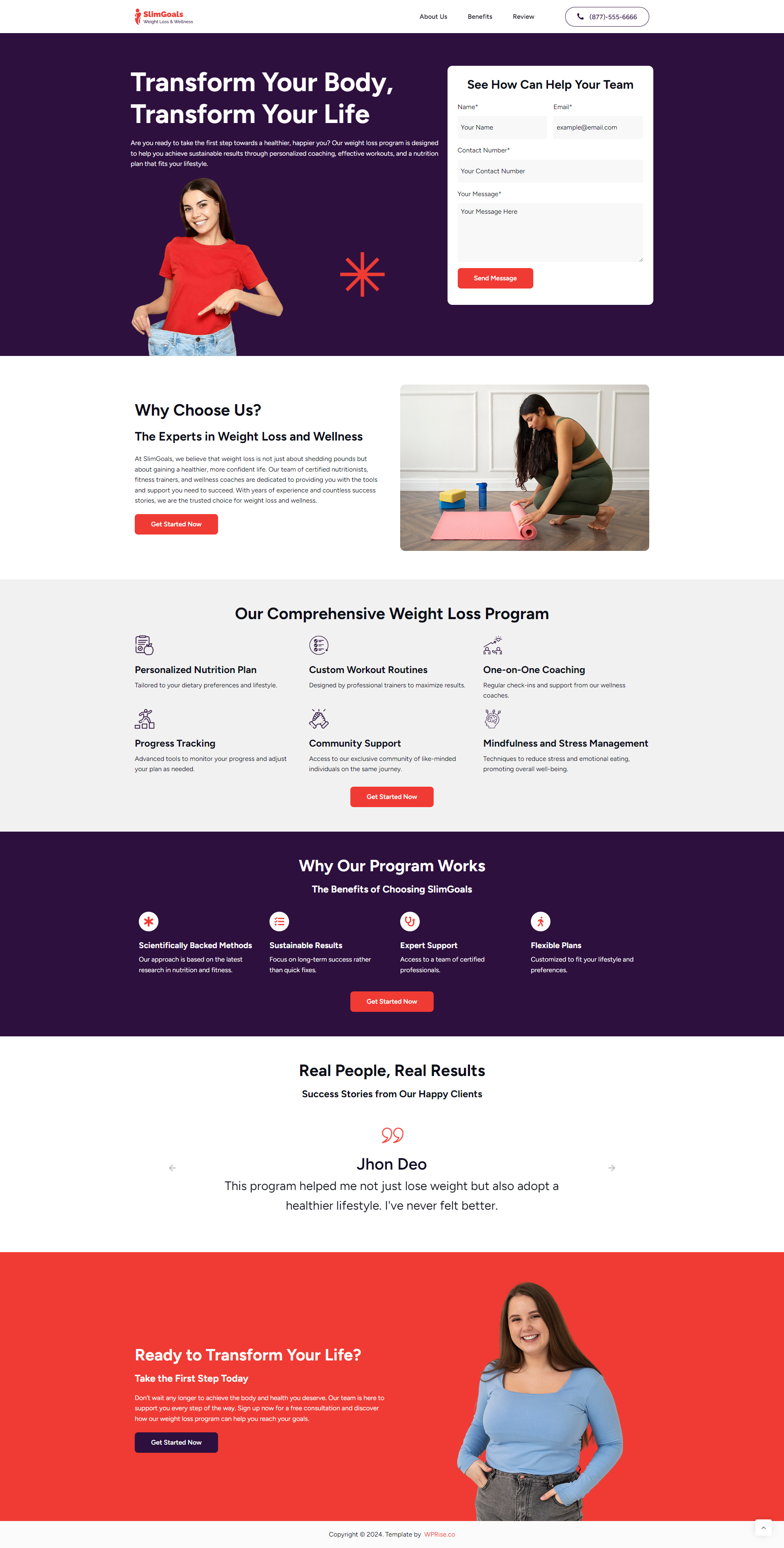 SlimGoals – Weight Loss Landing Page for Lead Generation design diet and fitness landing page elementor template fitness fitness website landing page web design website weight loss weight loss landing page weightloss