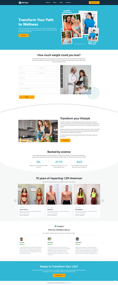 FitFuel – Weight Loss Landing Page for Lead Generation design diet and fitness landing page elementor template fitness fitness website landing page web design website weight loss weight loss landing page weightloss