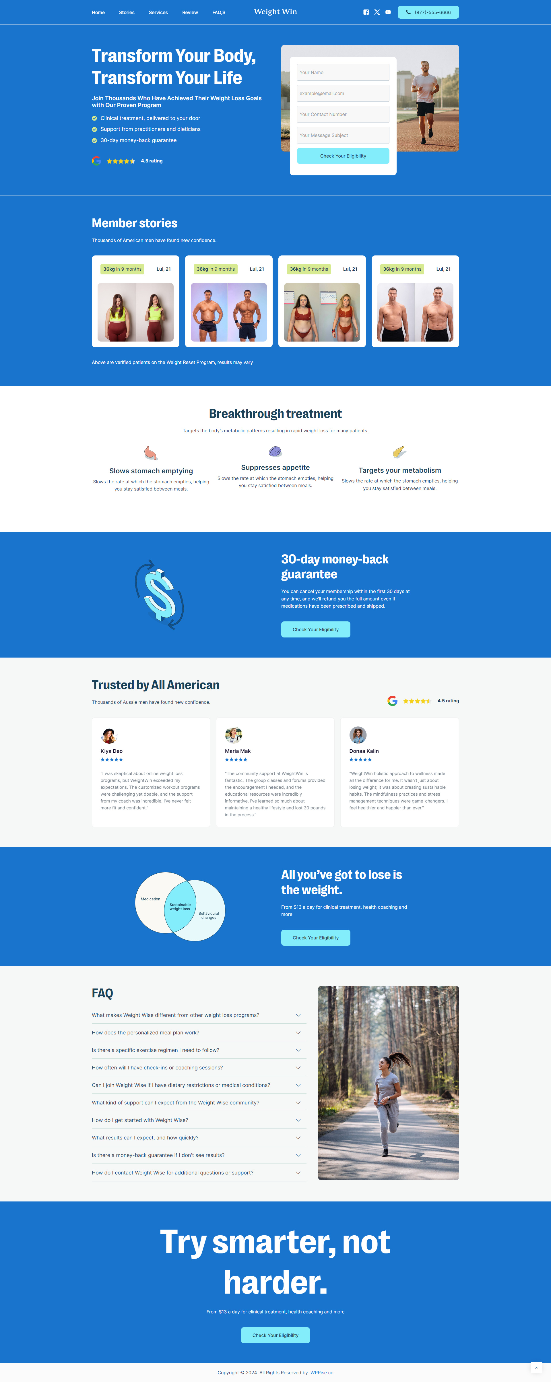 WeightWin – Weight Loss Landing Page for Lead Generation design diet and fitness landing page elementor template fitness fitness website landing page web design website weight loss weight loss landing page weightloss