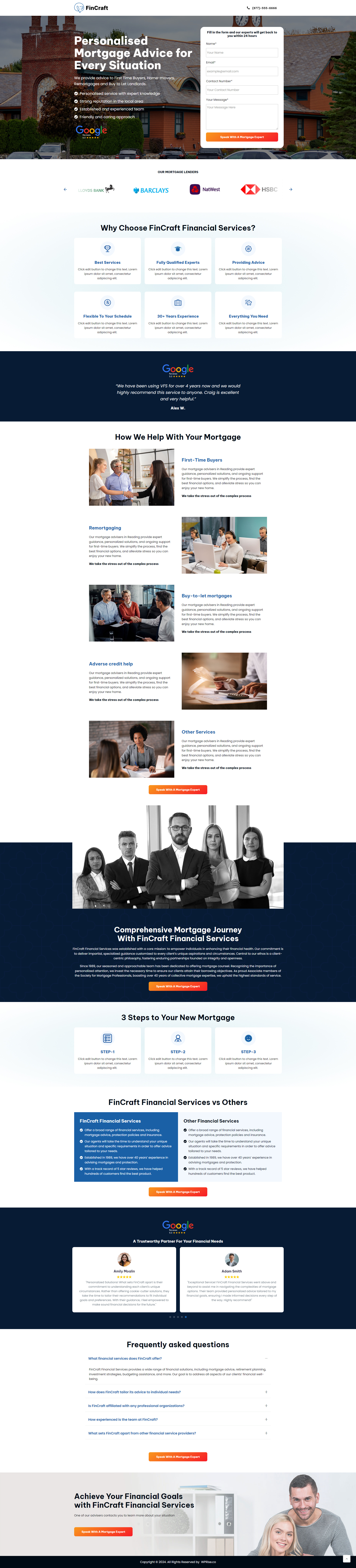 FinCraft – Mortgage Advisor Landing Page Template design elementor template finance landing finance landing page finance landingpage financial advisor landing page financial landing page fintech landing page loan landing page mortgage mortgage landing mortgage landing page mortgage page personal finance landing page real estate landing page web design website wordpress