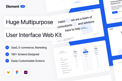 Element - UI Web Kit adobe xd designer desktop element ui web kit figma interface kit sketch ui web kit user interface ux xd