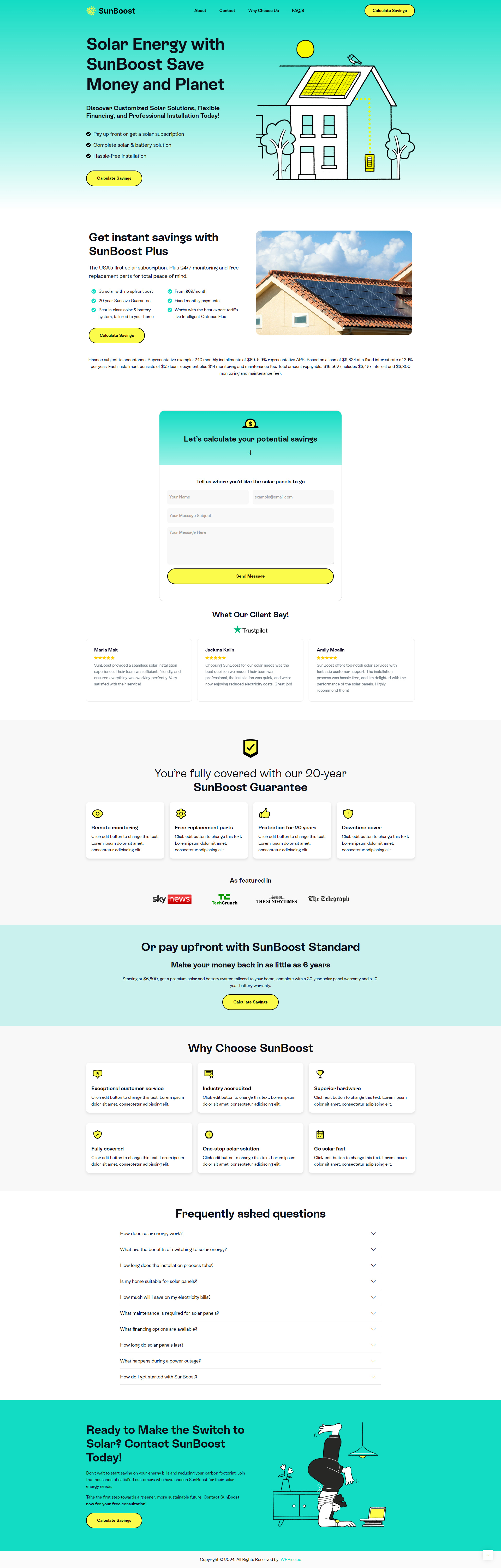 SunBoost – Solar Landing Page for Lead Generation energy landing page solar energy solar energy landing page solar energy landing page design solar landing page solar panel solar panel landing page solar power solar power landing page solar website landing page