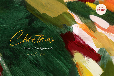 Festive Abstract Painted Backgrounds brush strokes cheerful christmas collection colorful colourful festive green hand painted painted red set x mas