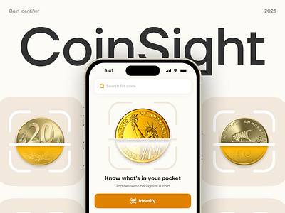 Coin Identifier IOS Mobile App animation app store branding coin identifier composition concept design ios app mobile app mobile app design typography ui ux