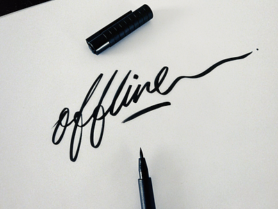 offline authentic calligraphy custom design flow handwritten identity lettering logo minimal off premium script signature sketch sketching stylish type