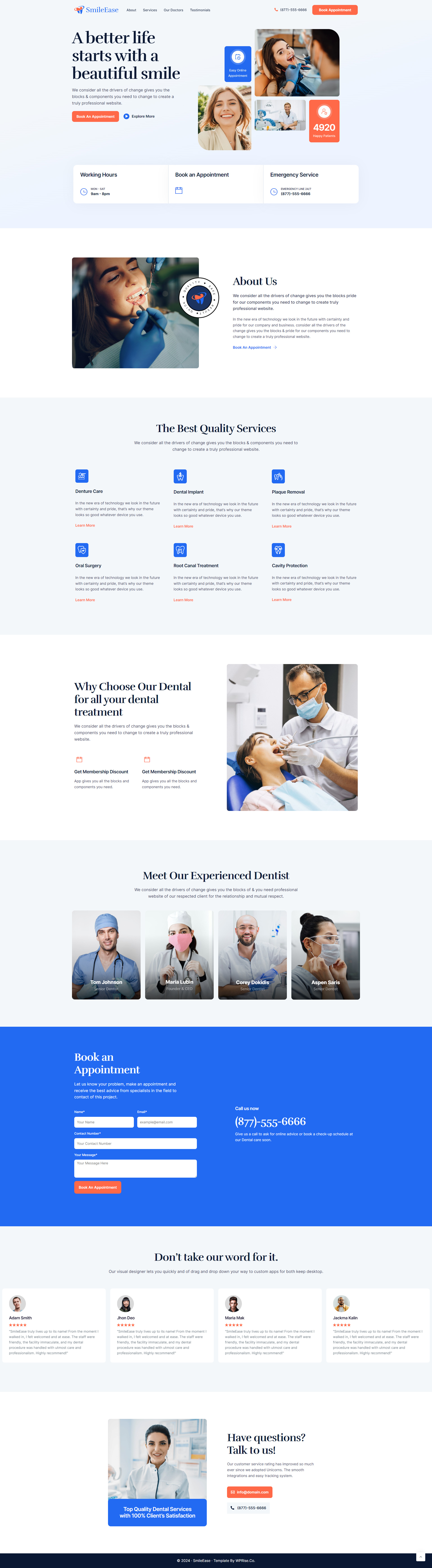 SmileEase – Dental Lead Generation Landing Page dental care landing page dental clinic dental clinic landing page dental landing dental landing page dental landing page design dental landing page ui dental website dentist dentist landing page dentist website teeth landing page web design website wordpress