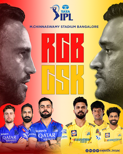 IPL Rivalry CSK V RCB Poster Design branding graphic design