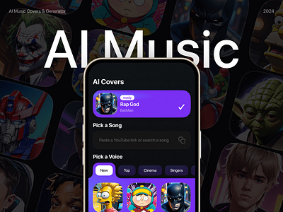 AI Music Generator IOS Mobile App ai app ai generator ai music app composition concept design ios mobile app mobile app typography ui ux