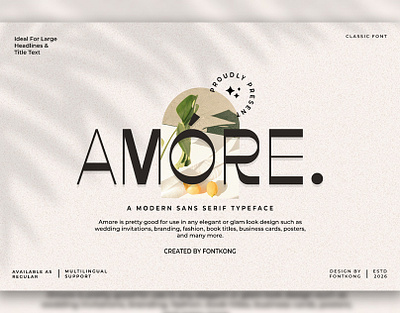 Amore - Modern Classy Unique Sans Serif Font branding design font handwritten illustration italic logotype script typeface ui