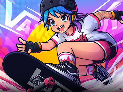 skateboarder.!! characterdesign characters chibi cute digital art illustration illustration art popart skateboard vans