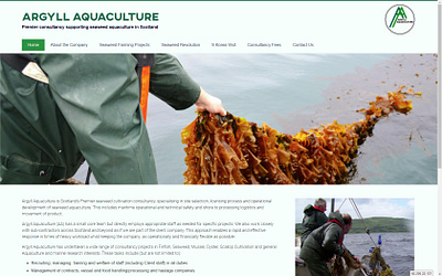 Website for Argyll Aquaculture branding logo web design wordpress