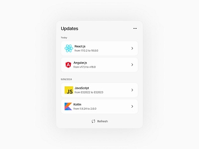 Updates component 💥 black clean component components daily dailyui design dev figma gray minimal shadow ui uiux ux white