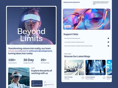 Technology Development Agency Web Design @ Flagship agency website design figma software software agency software website ui uiux ux web design