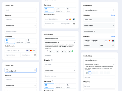 Managing Payment Methods bank details card information checkout code contact info customers expiration date link managing payment methods payment payment details payment method payment option payments save payments security code shipping stripe stripe elements stripe payments