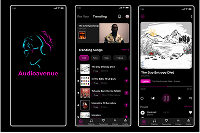 AUDIOAVENUE appdesign figma music musicplayer uiux