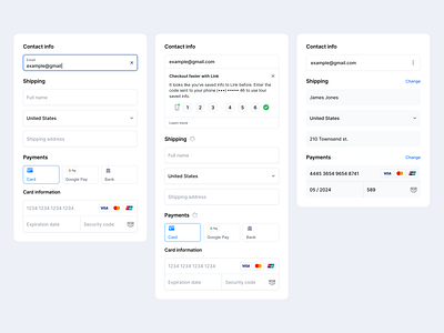 Payment method | Faster link checkout connect contact info design faster checkout faster link link payment payment intents payment intents api payment link payment links payment method promotion codes stripe stripe apps stripe payment stripe payments ui ux