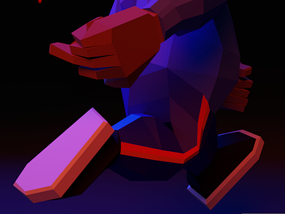 Stop means run ! 3d blender character concept lowpoly