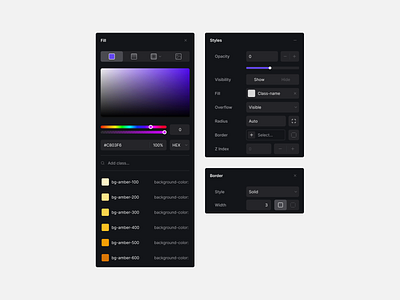 Design Editor Components app color design color editor components dark dark mode design design app editing fill framer interface layout modals position product product design ui ux visual