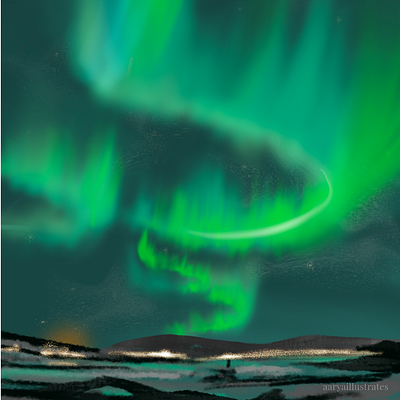 Aurora Borealis aurora borealis digital digital painting india northern lights painting procreate