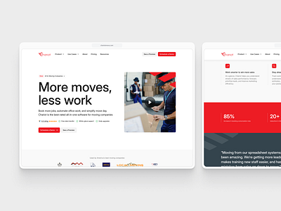 Chariot Marketing Website branding clean css design flat landingpage marketing website minimal movers movers service website movers website saas shadcn tailwind ui uiux uxui web design webflow website