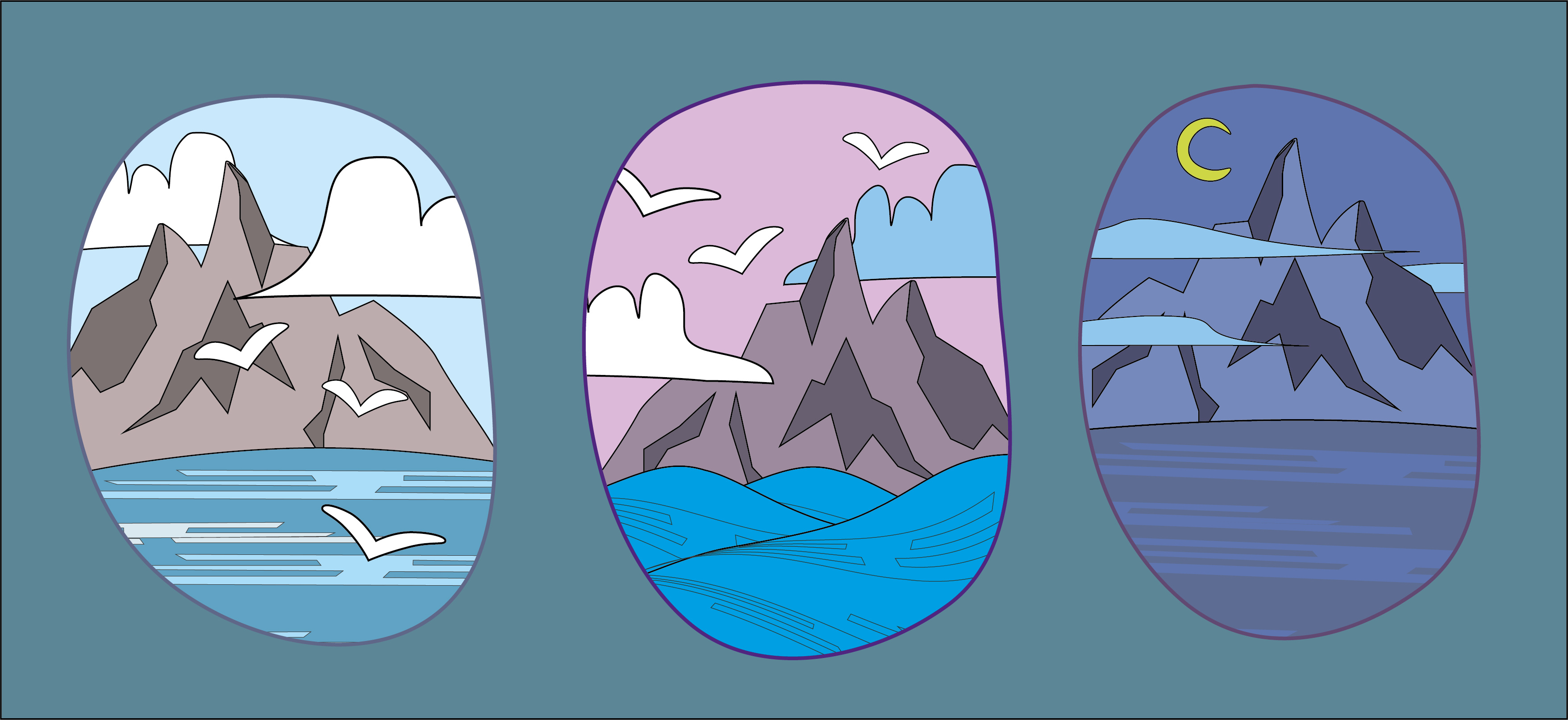 Trip abstract card design holiday illustration mountain nature sea summer trip vector