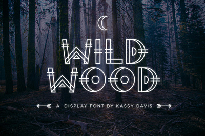 Wild Wood Display Font + Extras crystals display display font font font design geometric headline icons lettering mysterious mystical new age otf poster spooky tribal upper case wild witchcraft witchy