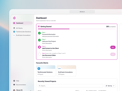 SaaS Onboarding Checklist ai ai product checklist clean dashboard design flat minimal onboarding product design saas saas ui shadcn shadcnui tailwind tailwind css ui website