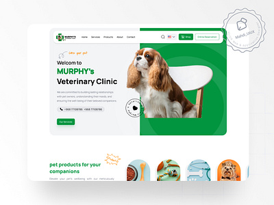 Pet shop and veterinary clinic landing page petshop ui design ux design veterinary clinic website design
