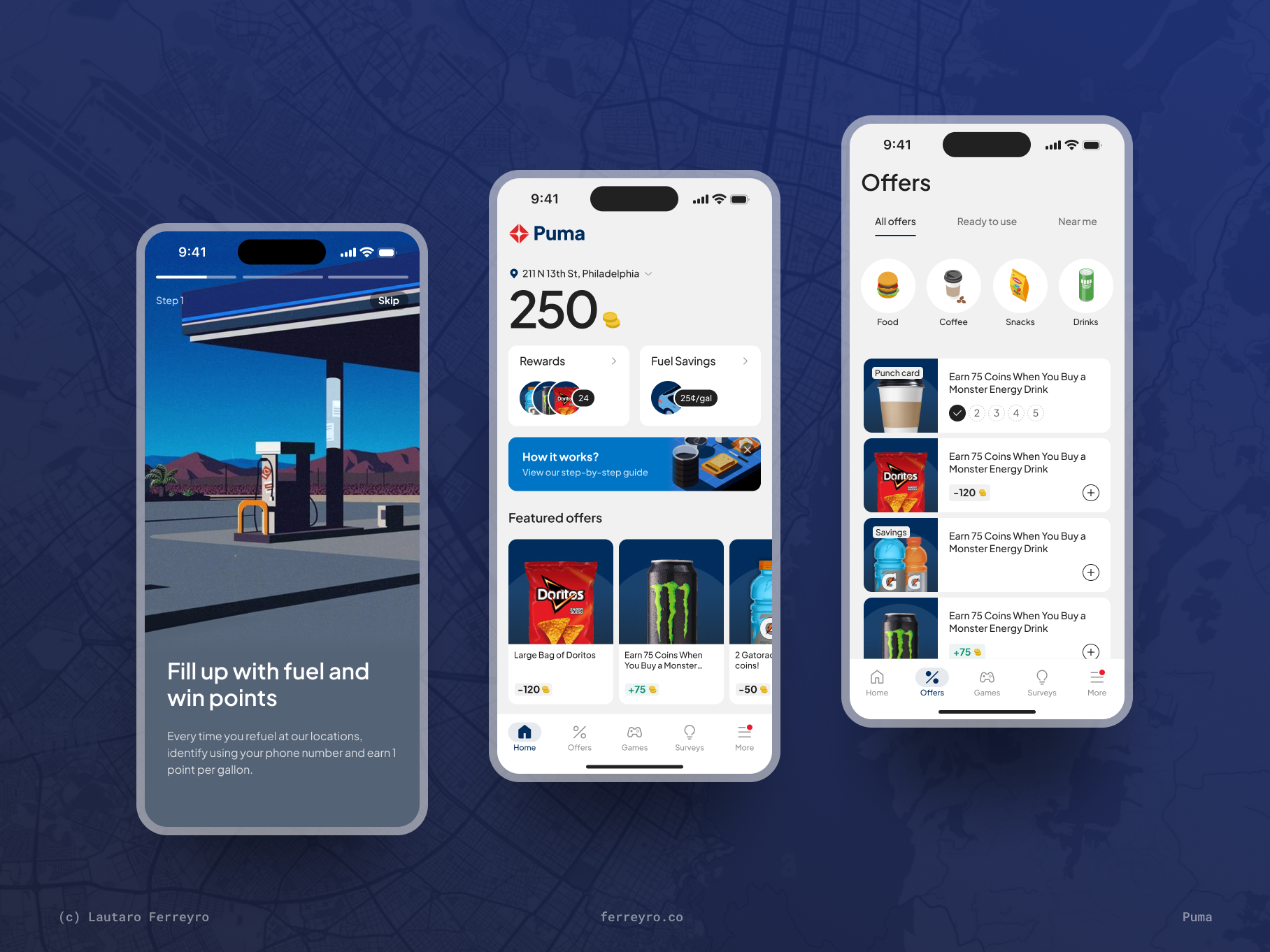 Example of Puma Rewards & Loyalty App