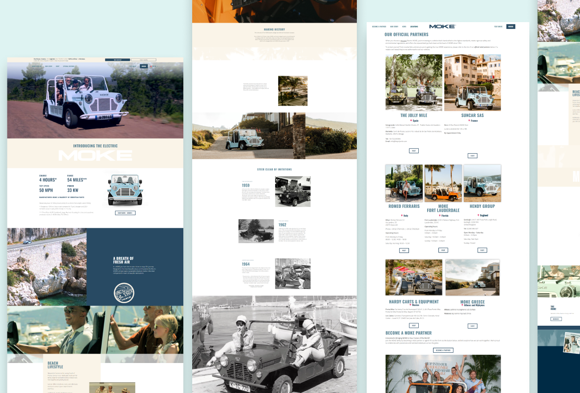 Moke branding electriccars homepage modern visual webdesign website