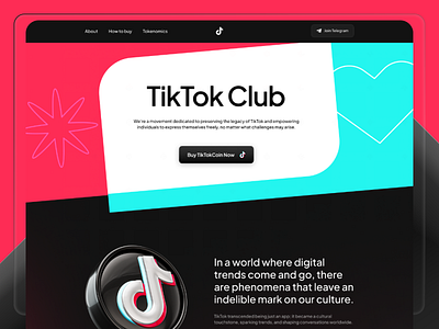 TikTok Coin Landing Page 💜 3d crypto design graphic design illustration productdesign tiktok ui ux
