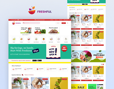 Freshful Landing page app design discount figma xd food sell website landing page resturent website sell site ui uidesign user journey ux web pagfe website design
