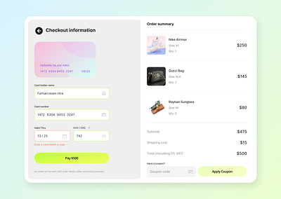 Credit Card Checkout Page/Form autolayout checkout form checkout page dailyui figma ui ux