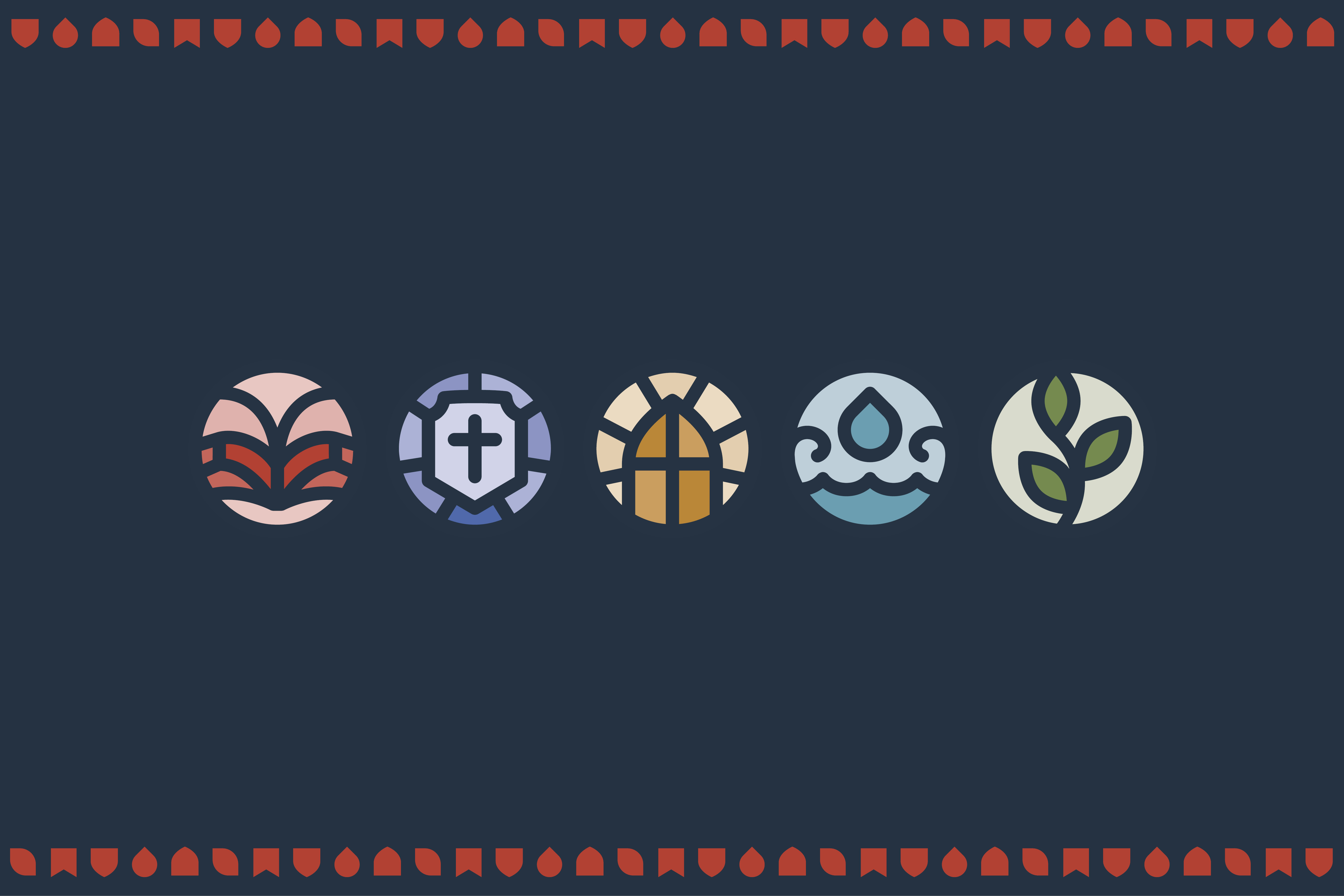 Core values icons of Heritage Church branding christian design church church brand church logo cross logo graphic design icons illustration reformed logo