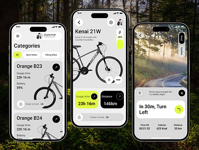Supports you better when cycling - Mobile App ui