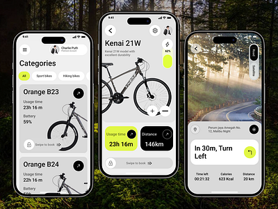 Supports you better when cycling - Mobile App ui